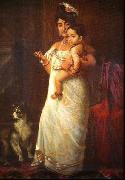 Raja Ravi Varma The Lady in the picture is Mahaprabha Thampuratti of Mavelikara, china oil painting reproduction